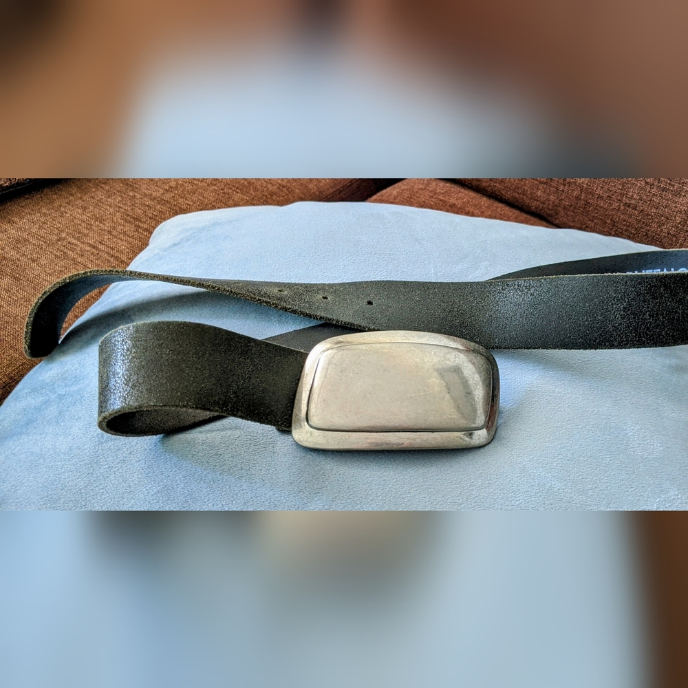 Buffalo David Button genuine leather black belt